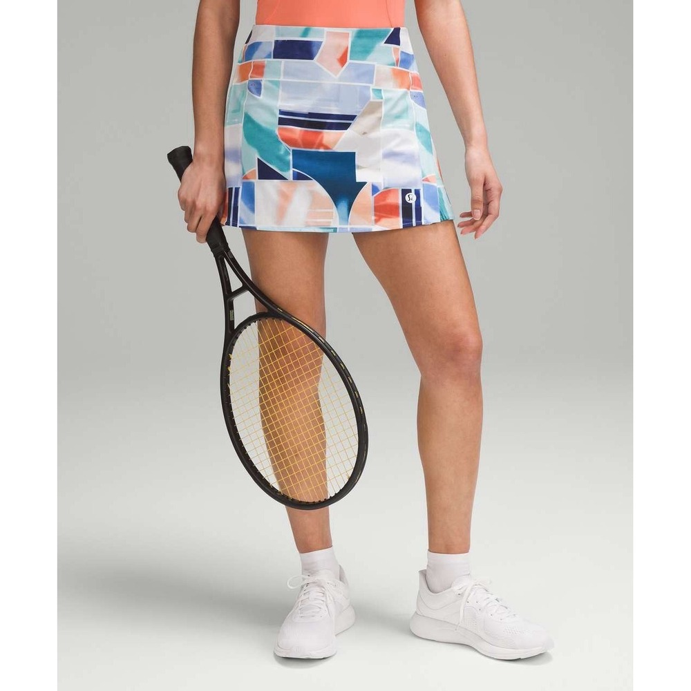 Lululemon Peek Pleat High-Rise Tennis Skirt Shadow Court Multi/Night Sea Size 6 - Picture 2 of 12